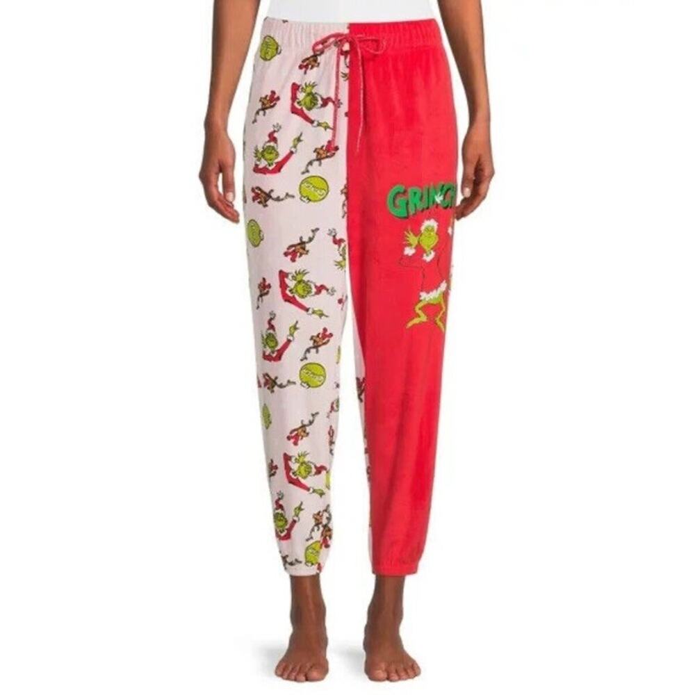 Dr. Seuss The Grinch‎ Women's Sleep Velour Jogger Pants, Multicolor SizeXL